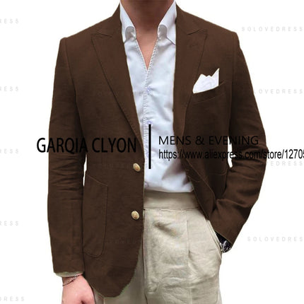 CN Jiangsu Just One Blazer Linen Suit For Men Wedding Ready by zapcart
