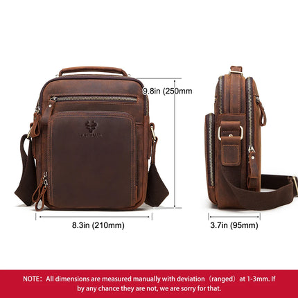 HUMERPAUL Genuine Leather Mens Shoulder Bag Large Capacity by zapcart