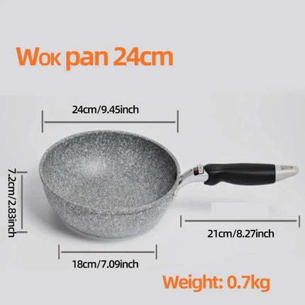 KEMORELA Durable Stone Nonstick Frying Pan Wok for Cooks by zapcart