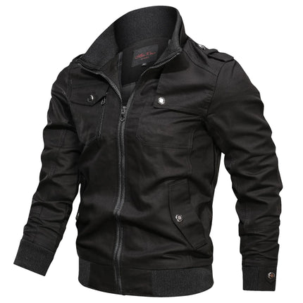CN Fujian Mens Jacket Zipper Pockets Stand Collar Oversized by zapcart