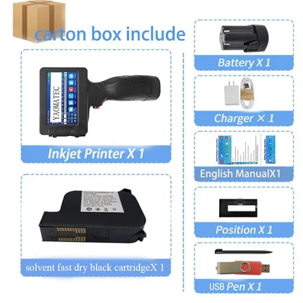 Yaomatec Portable Thermal Inkjet Label Printer 12.7mm QR by zapcart