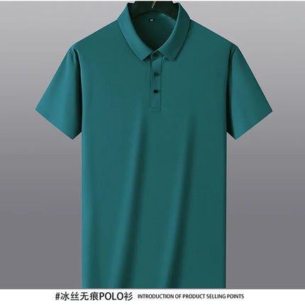 CN Fujian Men Ice Silk Polo Shirt Short Sleeve Breathable by zapcart