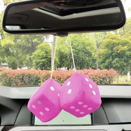Car Plush Dice Pendant New Year Velvet Decoration For Cars by zapcart