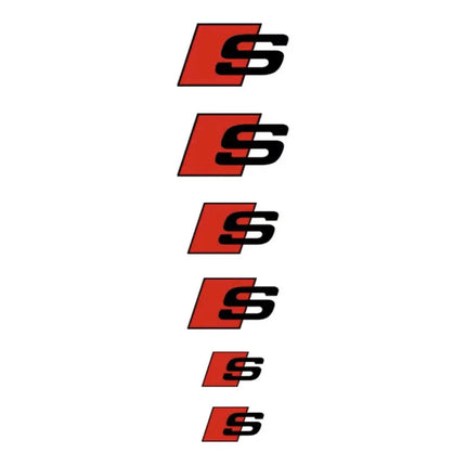 Audi High Temp Brake Caliper Sticker 6Pc Waterproof Decal