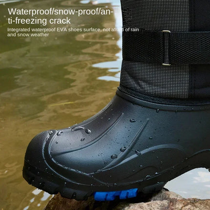 Pdmcms Mens Waterproof Snow Boots Velvet Warmth Midcalf by zapcart