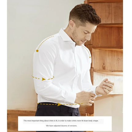 CN Smart Turn Down Collar Cotton Dress Shirt Men Slim Fit by zapcart