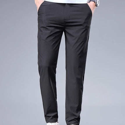 Ice Silk Pants Men Breathable Elastic Waist Casual by zapcart