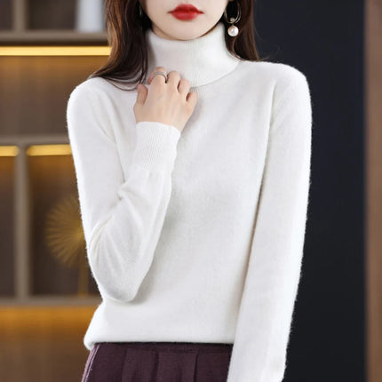Flower Moon Merino Wool Cashmere Sweater Women Warm by zapcart