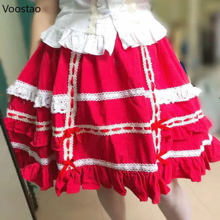 Voostao Japanese Sweet Lolita Mini Skirt Women Kawaii by zapcart