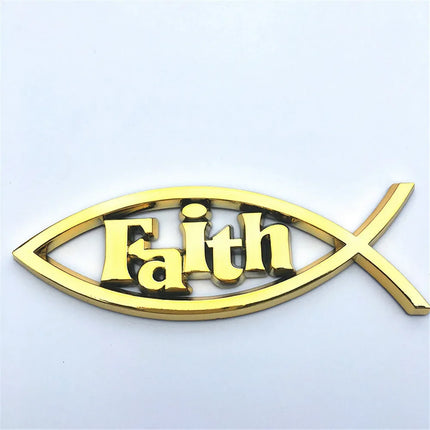 Jesus Fish Chrome Car Emblem WL115 Peace Faith 3D Badge by zapcart