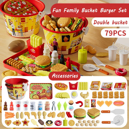 AtushiBalang Kids Pretend Play Food Set Hamburger Pizza Toy by zapcart