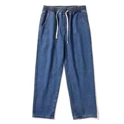 Hengscarying Mens Loose Wide Leg Denim Cargo Jeans Star by zapcart
