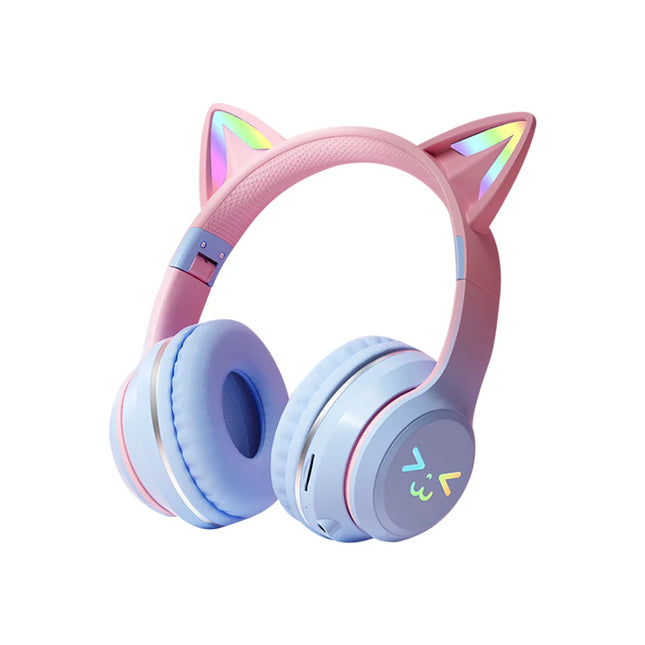 Wymect Cat Ear Wireless Headphones RGB Gift Idea For Girls by zapcart