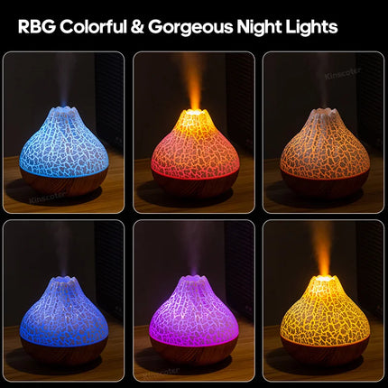 Kinscoter 300ml Volcano Humidifier Color Night Light Desk