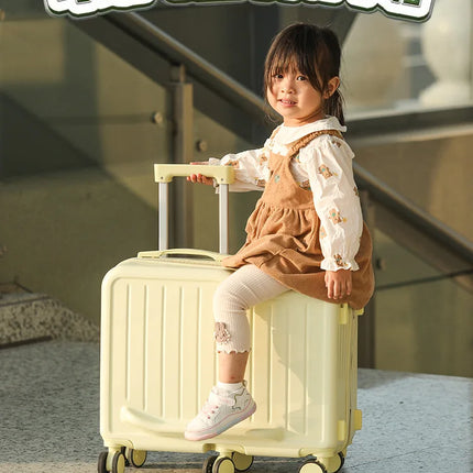 Kids Riding Suitcase 20 Inch Six Wheel Luggage Cup Holder by zapcart