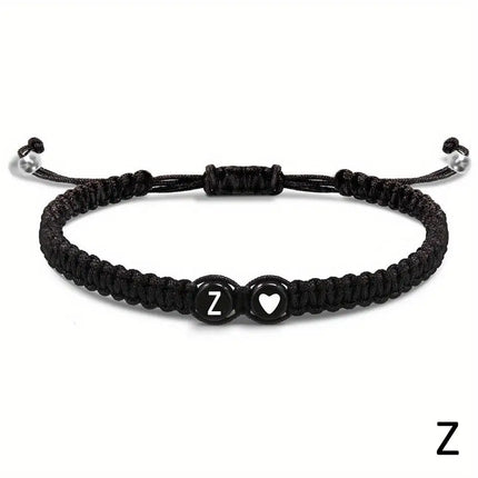 Initial Heart Bracelets Unisex Handmade Adjustable A Z Name by zapcart