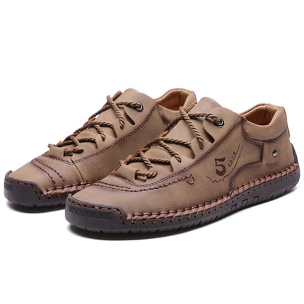LEDP Mens Handmade Leather Loafers Breathable Soft Sole by zapcart
