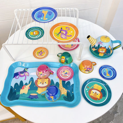Princess Tea Set For Little Girls Metal Pretend Play Gift by zapcart