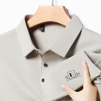 CN Zhejiang Mens New Business Casual Polo Shirt Breathable by zapcart