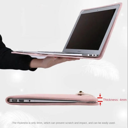 Okdeals Pink PU Laptop Sleeve With Handle For Women by zapcart