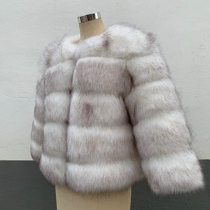 FANPUGUIZHEN Pink Faux Fur Coat For Women Warm And Elegant by zapcart