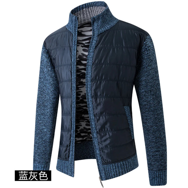 GQXAONC Mens Padded Cardigan Zip Up Warm Autumn Winter Coat by zapcart