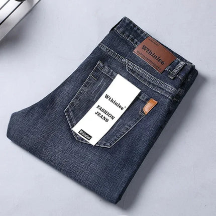 Men Blue Stretch Denim Jeans Straight Fit Classic CN by zapcart
