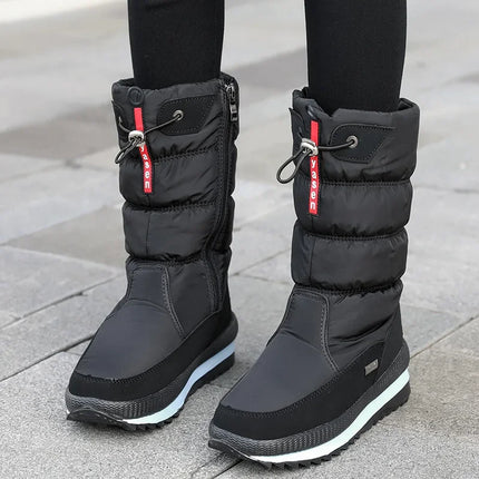 2025 Winter Womens Warm Mid Calf Waterproof Snow Boots by zapcart