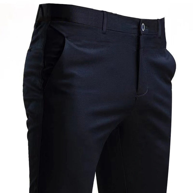 Mens Stretch Smart Casual Suit Pants Black ENWEIGECN by zapcart