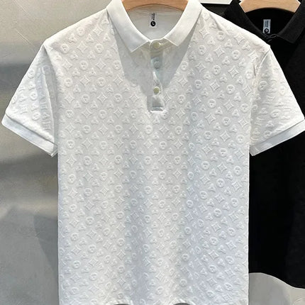 Breathable Ice Silk Mens Polo Shirt Hollow Short Sleeve CN by zapcart