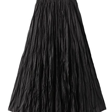 KarSaNy Long Pleated Skirt High Waist Green Maxi For Women by zapcart