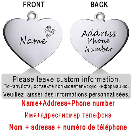 PAWFECT Dog ID Heart Tag Custom Engraved Pet Necklace by zapcart