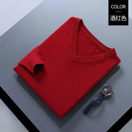Choice Cashmere Cotton Blend Classic V Neck Men Pullover by zapcart