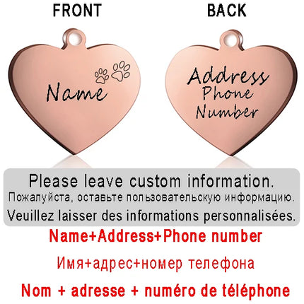 PAWFECT Dog ID Heart Tag Custom Engraved Pet Necklace by zapcart