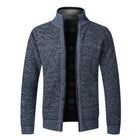 Mens Winter Cardigan Warm Fleece Zip Slim Fit Knit Jiangsu by zapcart