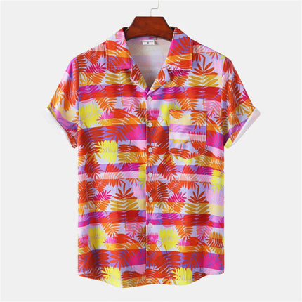 CN Jiangxi Men Quick Dry Beach Shirt Hawaiian Flamingo by zapcart