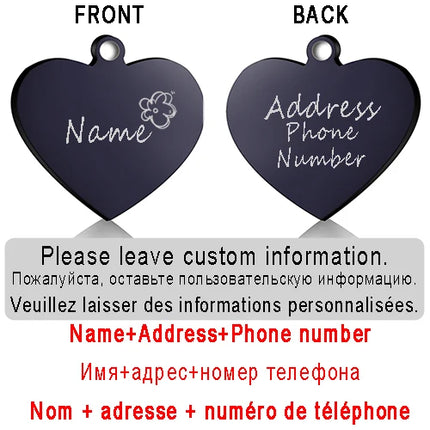 PAWFECT Dog ID Heart Tag Custom Engraved Pet Necklace by zapcart