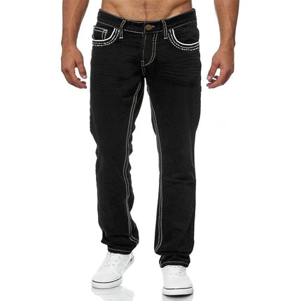 ZHANLINWUCN Mens Elastic Straight Jeans High Quality by zapcart