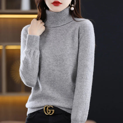 Flower Moon Merino Wool Cashmere Sweater Women Warm by zapcart