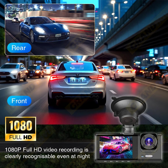 GrandNavi 3 Channel Dash Cam With WiFi App For Cars by zapcart