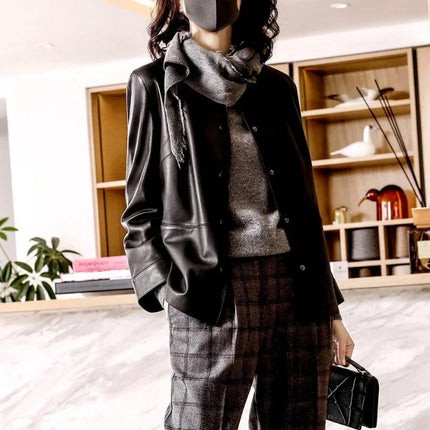Winter Womens Premium Bomber Leather Coat For Cold Weather by zapcart