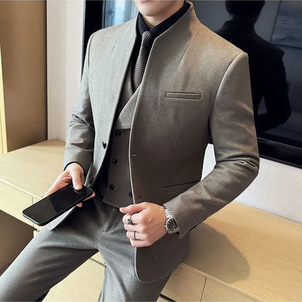 Korean Style Slim Fit Mens Elegant Suit Set By QUHNBGYCN by zapcart