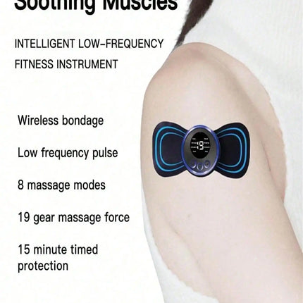 Mini Neck Massager, Electric Massager Sticker, Portable Body Massage Patch For Men, Women, Shoulder, Arms, Leg by zapcart