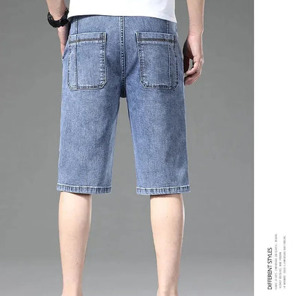 AHUDNUCN Summer Multi Pocket Denim Shorts For Men Straight by zapcart