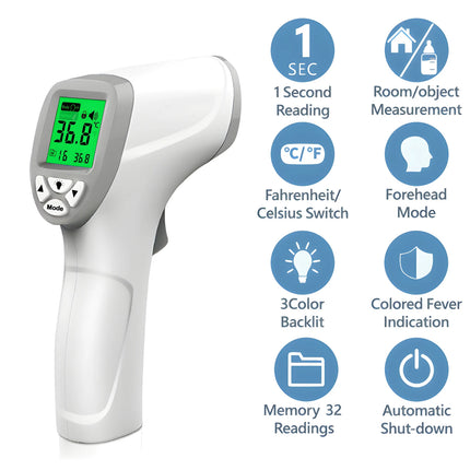 Medical Digital Forehead Thermometer Electronic Non-contact Body Temperature Meter Fever For Adult Child Forehead Gun by zapcart