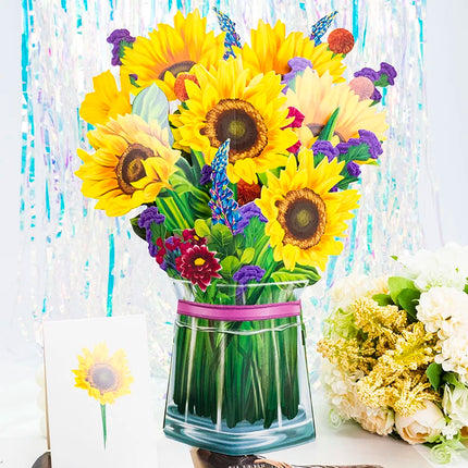 Premium 3D Pop Up Flower Bouquet Card Mothers Day Gift Valentines Day Anniversary Birthday Greeting Cards Thank You Wishes Gifts by zapcart