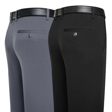 ENWEIGECN Men Elastic Business Casual Suit Pants Black by zapcart