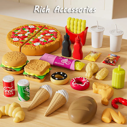 AtushiBalang Kids Pretend Play Food Set Hamburger Pizza Toy by zapcart