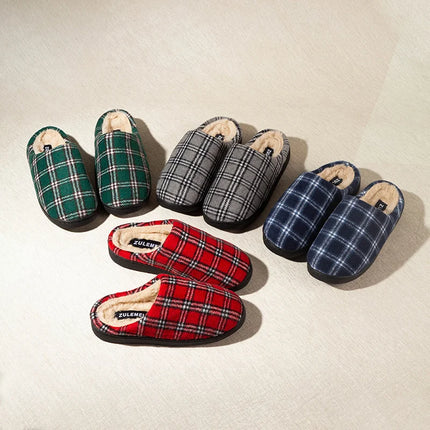 CN Jiangxi Mens Slippers Warm Fleece Non Slip Indoor Cozy by zapcart