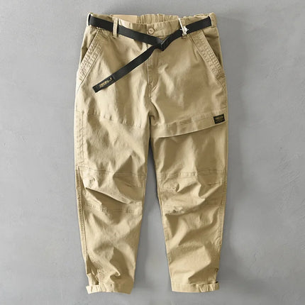BOKCHOY Men Cotton Cargo Pants Loose Fit Big Pockets by zapcart